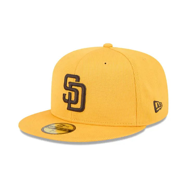 Casquette 59FIFTY d'entraînement de printemps 2025 des Padres de San Diego MLB – Jaune