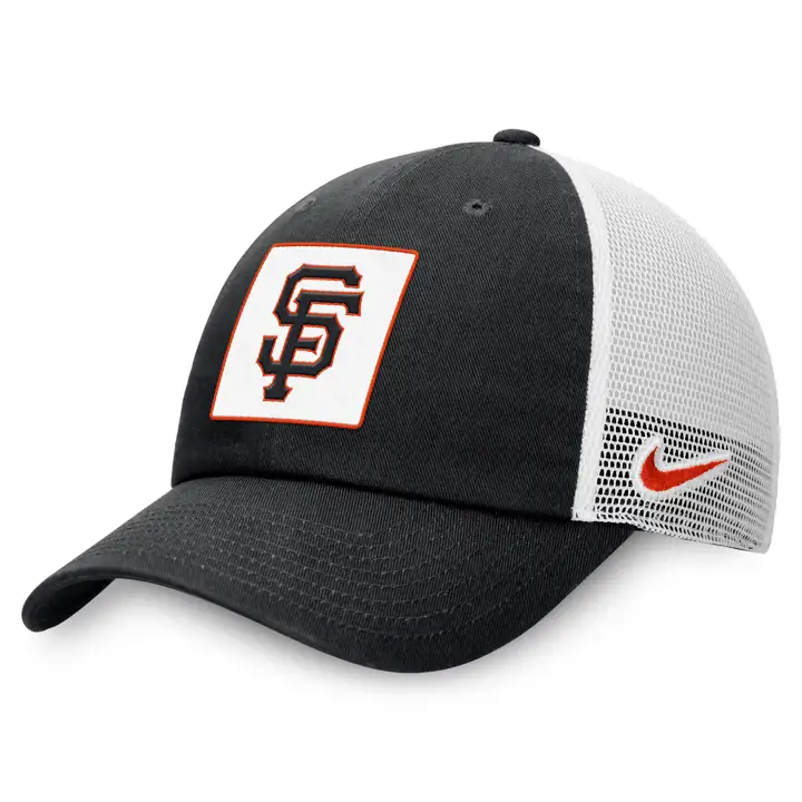 Casquette Trucker structurée NK Rise MLB des Giants de San Francisco – Noir/Blanc