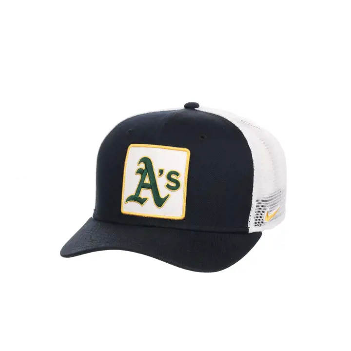 Oakland Athletics MLB NK Rise Structured Trucker BW BLK