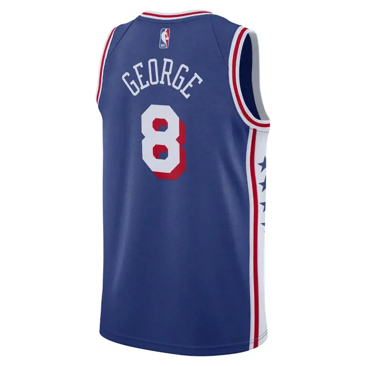 Maillot Swingman NBA ICON des Philadelphia 76ers Paul George BLEU