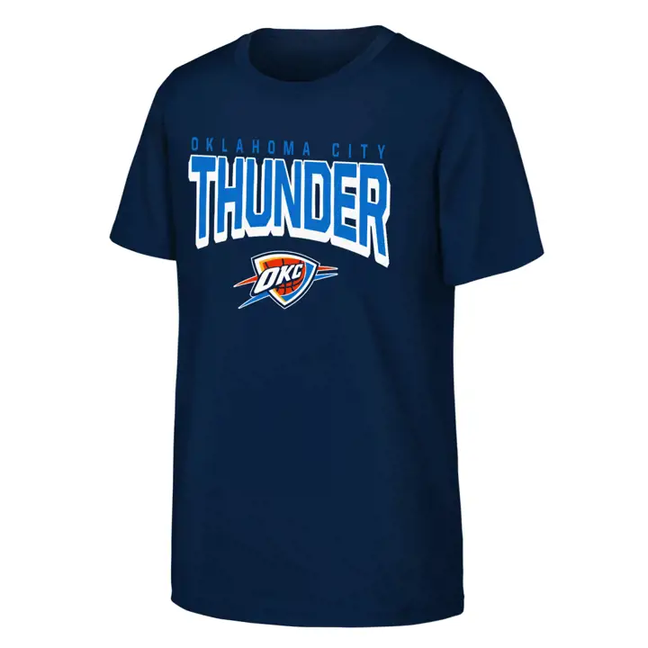 THUNDER NBA YOUTH BF SUR LE BLOC SS TEE NAVY WORDMARK