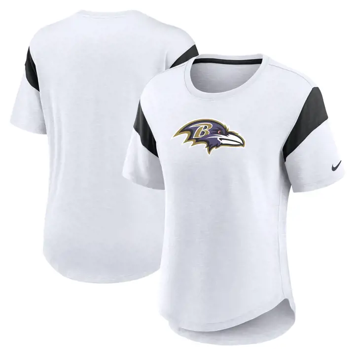 Baltimore Ravens Haut Fashion Nike Femme Slub Blanc