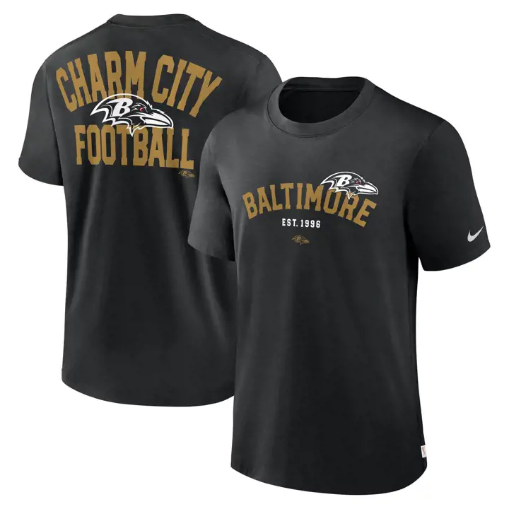 T-shirt Nike épais à manches courtes Baltimore Ravens Homme - Noir