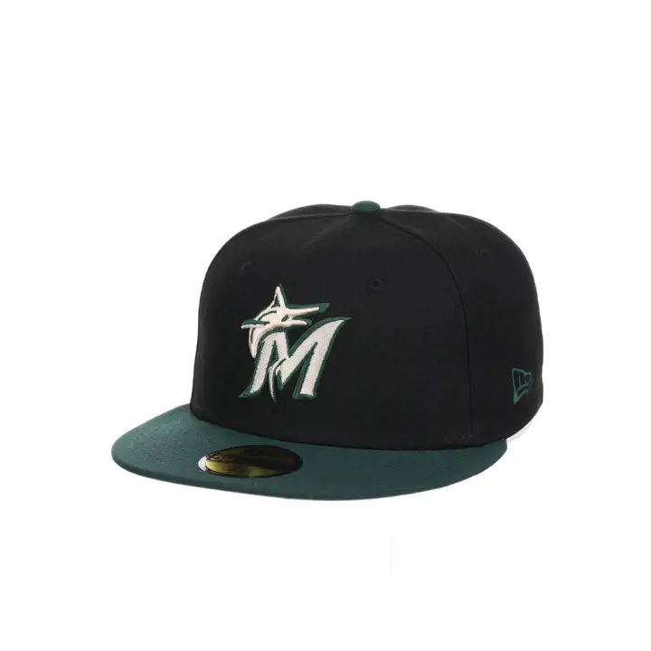 Casquette ajustée Miami Marlins MLB Re-Dub BDG 59FIFTY Noire/Vert foncé/Grise