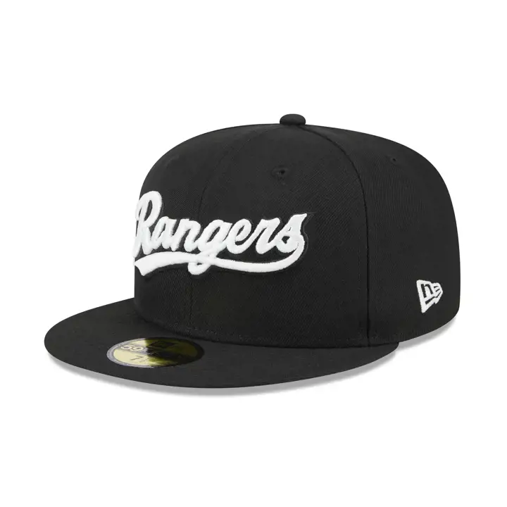 Casquette 59FIFTY Black Glow MLB des Texas Rangers Noir/Noir/Gris