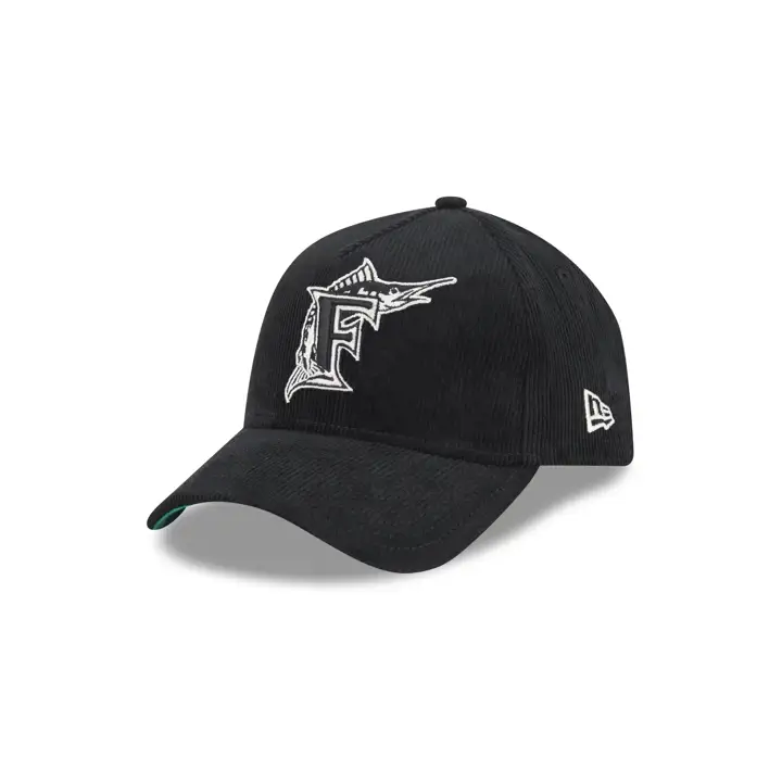 Florida Marlins MLB CORDED BLACK AF 9FORTY BLK/BLK/KGRN