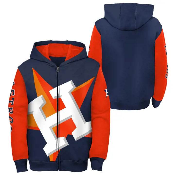 Sweat à capuche zippé enfant MLB Houston Astros Post Card FZ Hood AST