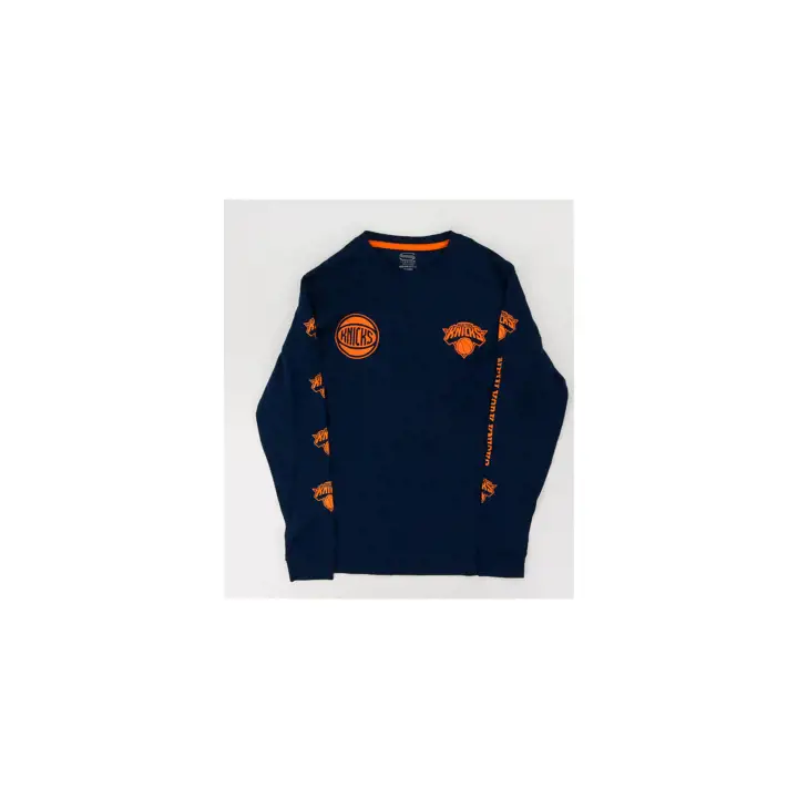 T-shirt manches longues New York Knicks NBA ovation BLEU MARINE