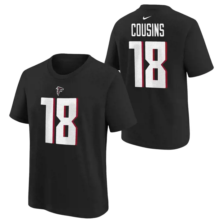 T-Shirt FALCONS NFL Jeune Joueur N&N Kirk Cousins noir