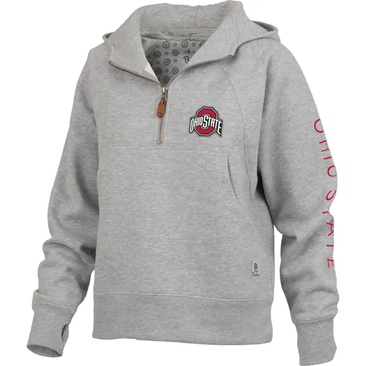 Ohio State Buckeyes NCAA Femme Bronco 1/4 Zip 24 GRIS