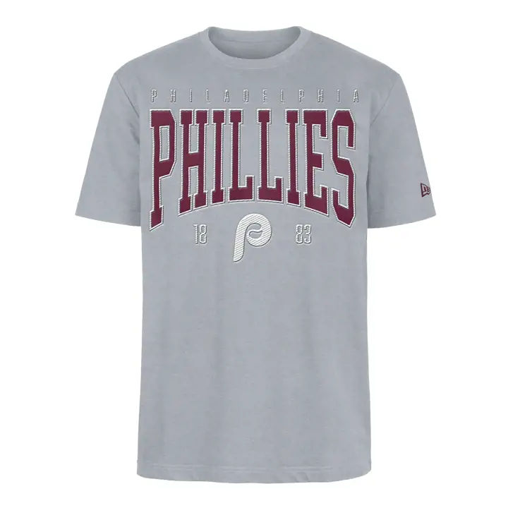 T-shirt MLB Philadelphia Phillies Wordmark manches courtes New Era gris