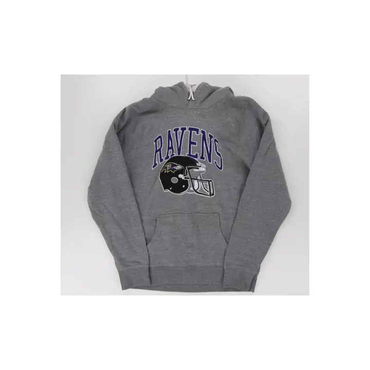 Chandail à capuchon Hommage aux Ravens avec mot-symbole Gry