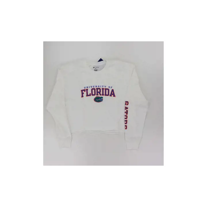 T-shirt court à manches longues NCAA Florida Gators pour femme – Blanc