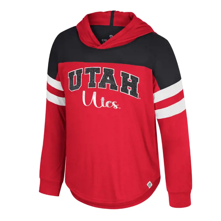 T-shirt à capuche pour fille NCAA Utah Utes Reflection 24 rouge