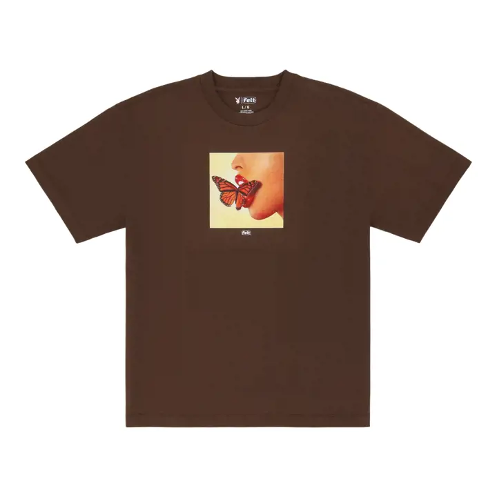 T-shirt Playboy FELT x Playboy Lip MARRON