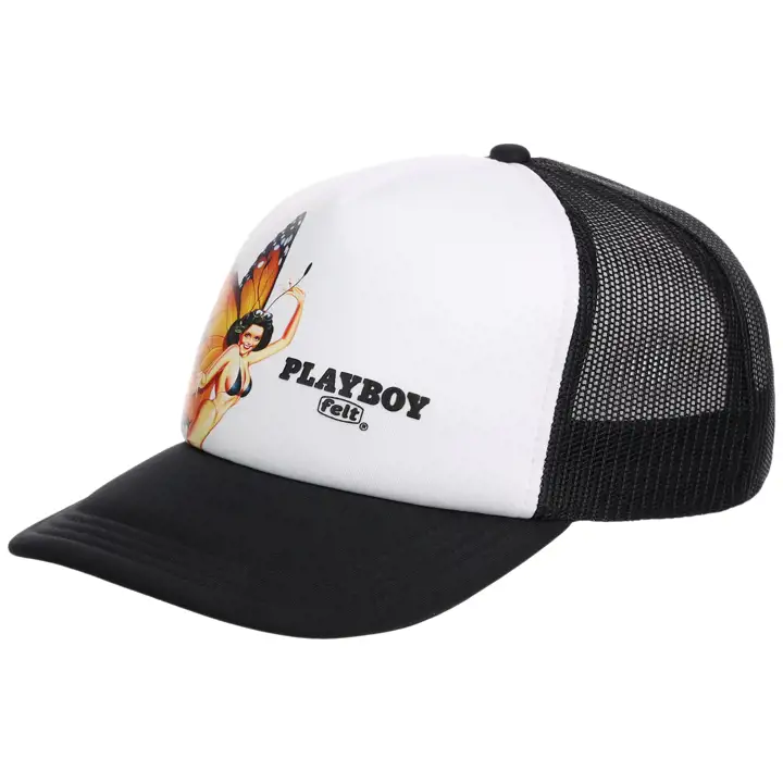 Playboy FELT x Playboy Butterfly Casquette Trucker A-Frame BLANC/NOIR