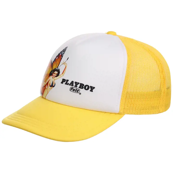 Playboy FELT x Playboy Butterfly Casquette Trucker A-Frame BLANC/JAUNE