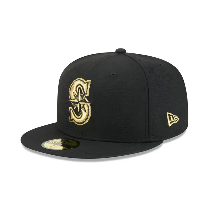 Seattle Mariners MLB Blk/Gold 59FIFTY BLK/BLK/GRY