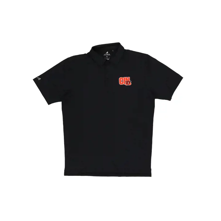 Polo Antigua Valid NFL Homme Cincinnati Bengals Noir/Métallique