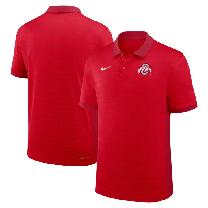 Polo rayé victoire Ohio State Buckeyes rouge