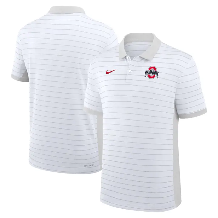 Polo rayé victoire des Buckeyes de l'Ohio State blanc