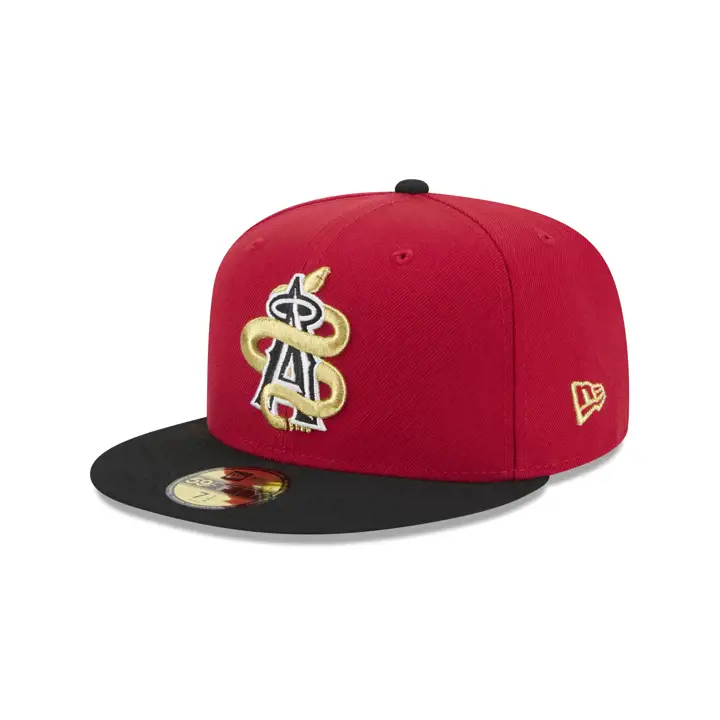 CASQUETTE 59FIFTY MLB SNAKE ANAHEIM ANGELS rouge/noir