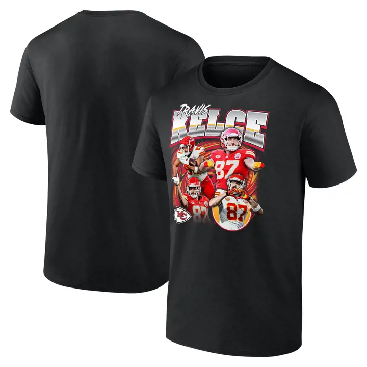 T-shirt moderne NFL Kansas City Chiefs Hype 24 Travis Kelce BLK