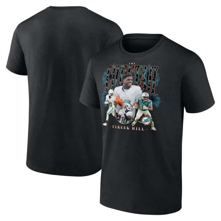T-shirt moderne Miami Dolphins NFL Hype 24 Tyreek Hill BLK