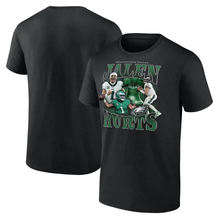 T-shirt moderne Philadelphia Eagles NFL Hype 24 Jalen Hurts BLK