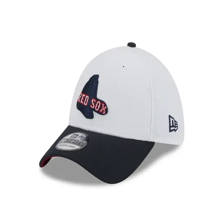 Boston Red Sox MLB NEW ERA COMBO LOGO 39THIRTY Blanc/ Marine