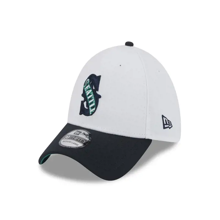 Seattle Mariners MLB NEW ERA COMBO LOGO 39THIRTY Blanc/bleu marine
