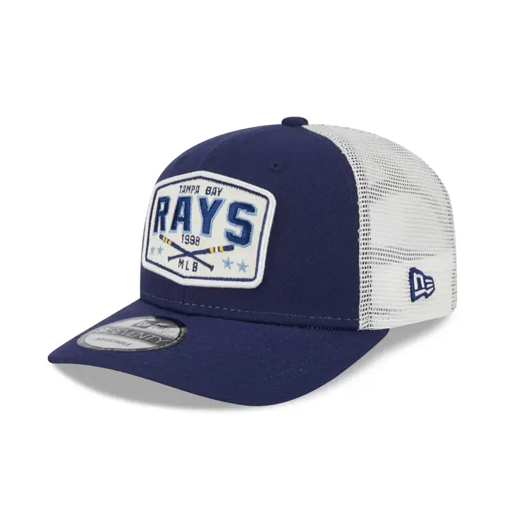 CASQUETTE TRUCKER NEW ERA 9SEVENTY PATCH BAT MLB TAMPA BAY RAYS Bleue