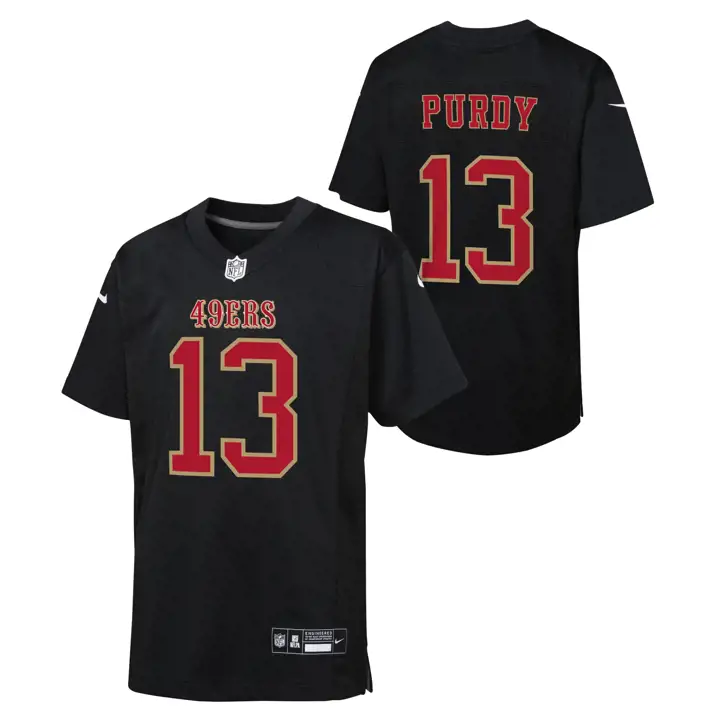 Maillot de mode NFL enfant San Francisco 49ers Brock Purdy Noir