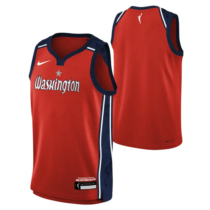 Maillot de jeune explorateur Swingman vierge WNBA Washington Mystics