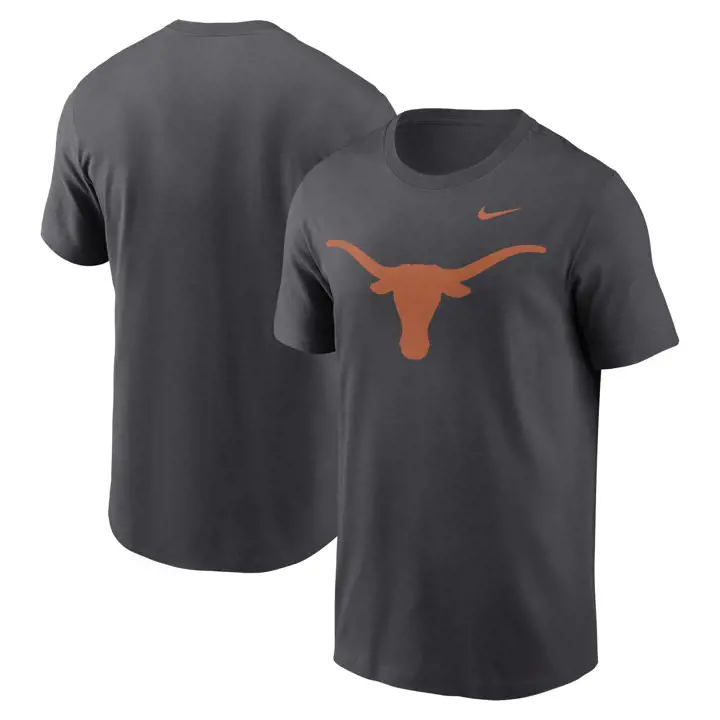 T-shirt en coton Texas Longhorns NCAA avec logo anthracite