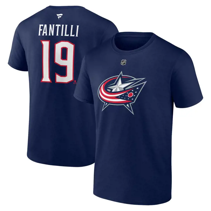 T-shirt Columbus Blue Jackets NHL Authentic Stack Nom et Numéro Marine