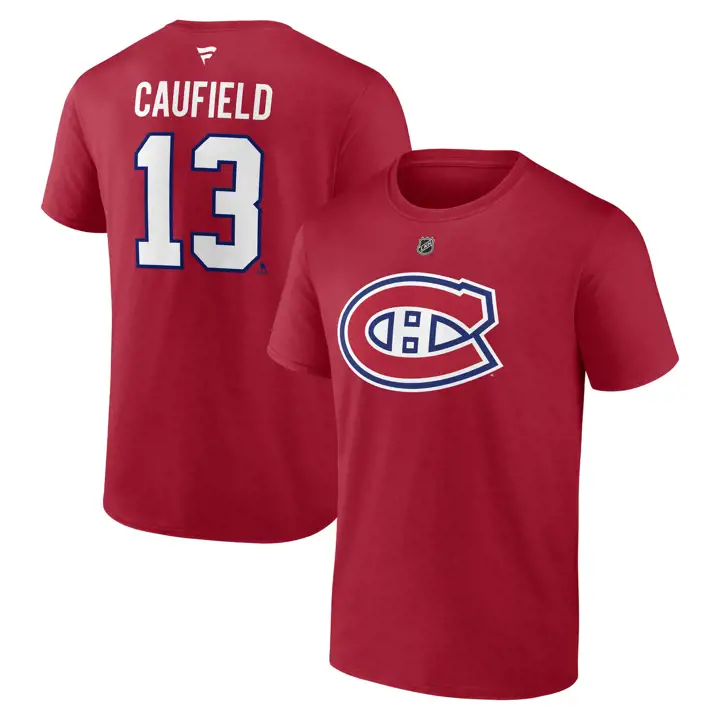 T-shirt Rouge Authentique Empilé Nom et Numéro LNH des Canadiens de Montréal