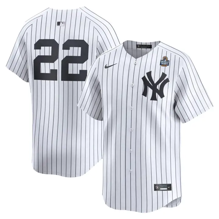 Maillot New York Yankees MLB WS Patch édition limitée 24 blanc