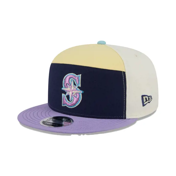 CASQUETTE SNAPBACK 9FIFTY SEATTLE MARINERS MLB SP25 COLOR PACK BLEU MARINE/JAUNE/VIOLET