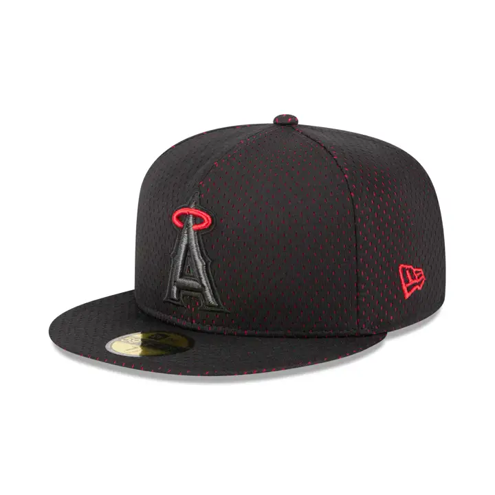ANAHEIM ANGELS MLB BLACKOUT MESH POP 59FIFTY BLK