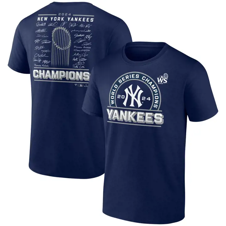 T-shirt de l'effectif des champions des World Series des Yankees de New York MLB 24 marine