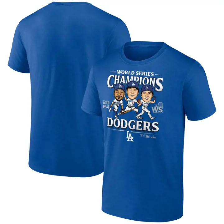 T-shirt caricature Champions des WS MLB des Dodgers de Los Angeles 24 RBL