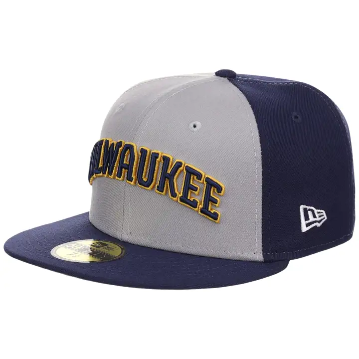 Brewers MLB LHD Casquette Pinwheel 59FIFTY  Gris/marine/gris
