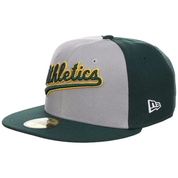 Oakland Athletics MLB LHD Jersey Pinwheel 59FIFTY Gris/Vert Foncé