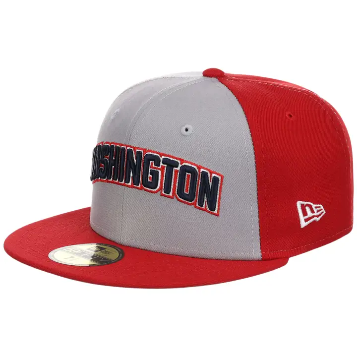 Nationals MLB LHD Jersey Pinwheel 59FIFTY Gris/rouge/gris