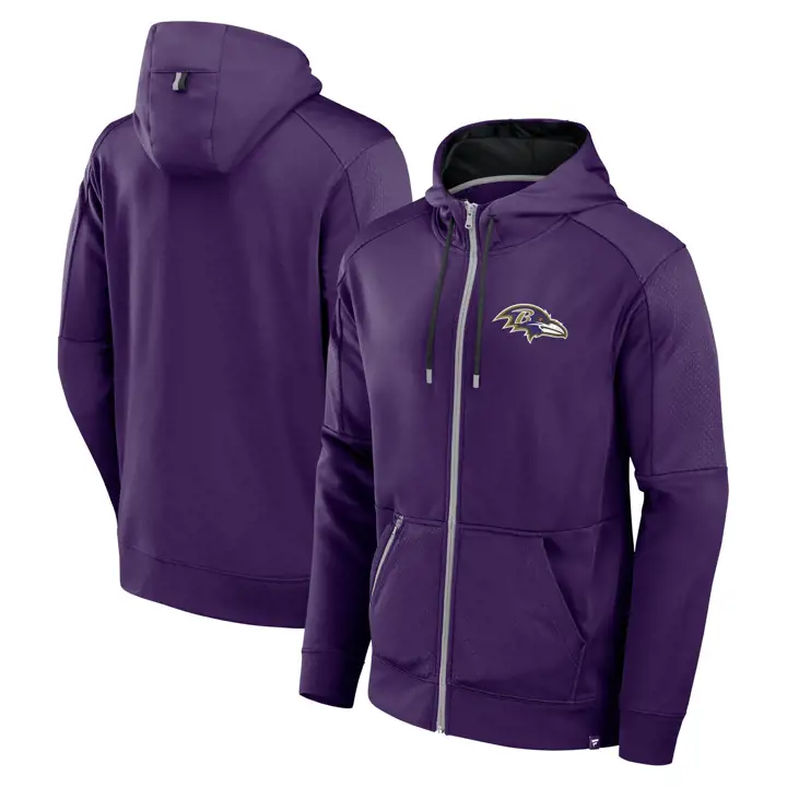 Baltimore Ravens NFL Fanatics Defender FZ Hood pur Pur/Blk