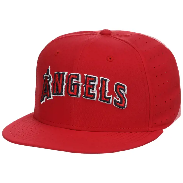 Anaheim Angels MLB LHD Nike Replica Ajustée Rouge/GRI