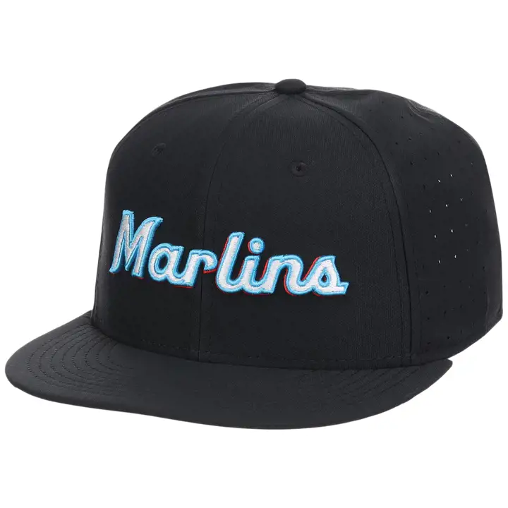 Miami Marlins MLB Nike Réplique Ajustée G/D Noir/Gris