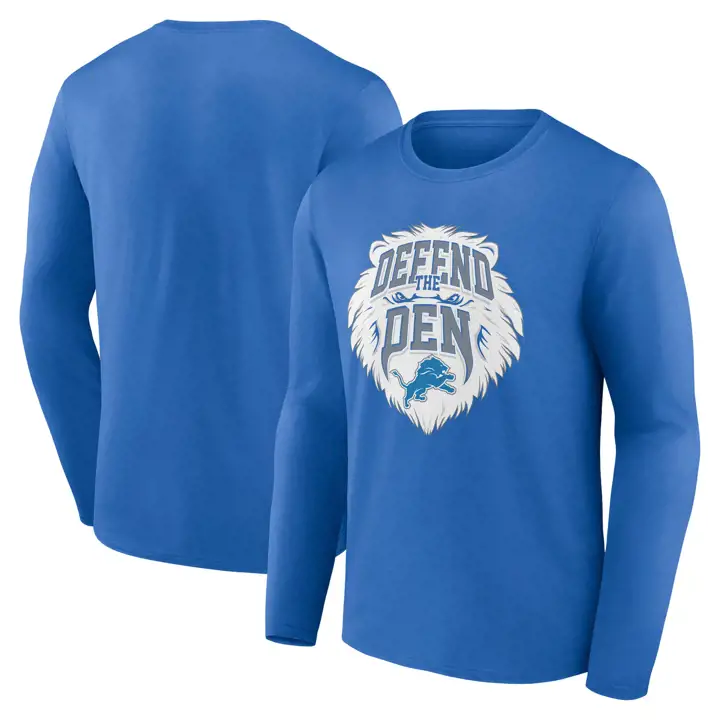 T-shirt manches longues Detroit Lions Fanatics Hometown Rushing bleu