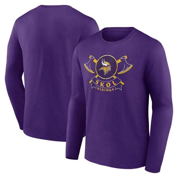 T-shirt à manches longues Minnesota Vikings Fanatics Hometown Rushing pur